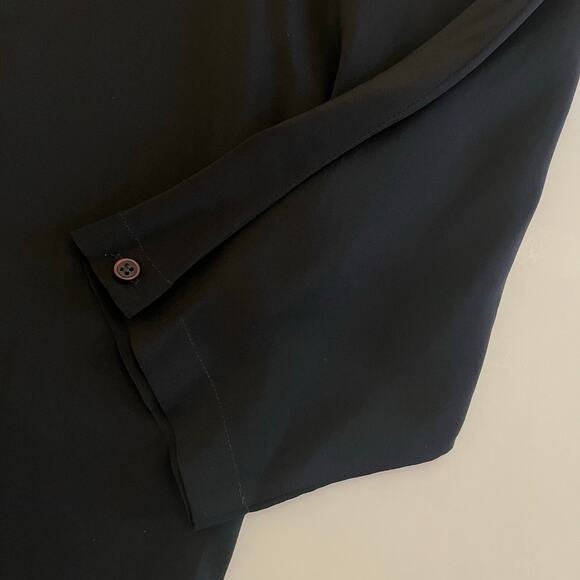 Jonathan Martin 100% Silk Blouse Medium Top Black Dolman Sleeve Timeless Vintage - Picture 7 of 11